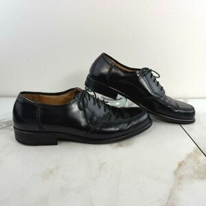 Cable & Co. Men's Italian Black Leather Lace Up Oxford Dress Shoes, Sz 11
